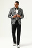 Load image into Gallery viewer, Black and Silver Jacquard Men&#39;s Prom Blazer