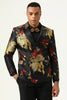 Load image into Gallery viewer, Black Flower Jacquard Men&#39;s Prom Blazer