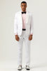 Load image into Gallery viewer, White Jacquard Shawl Lapel 2 Piece Men&#39;s Prom Suits