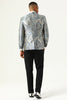 Load image into Gallery viewer, Silver and Blue Jacquard Notched Lapel Men&#39;s Prom Blazer