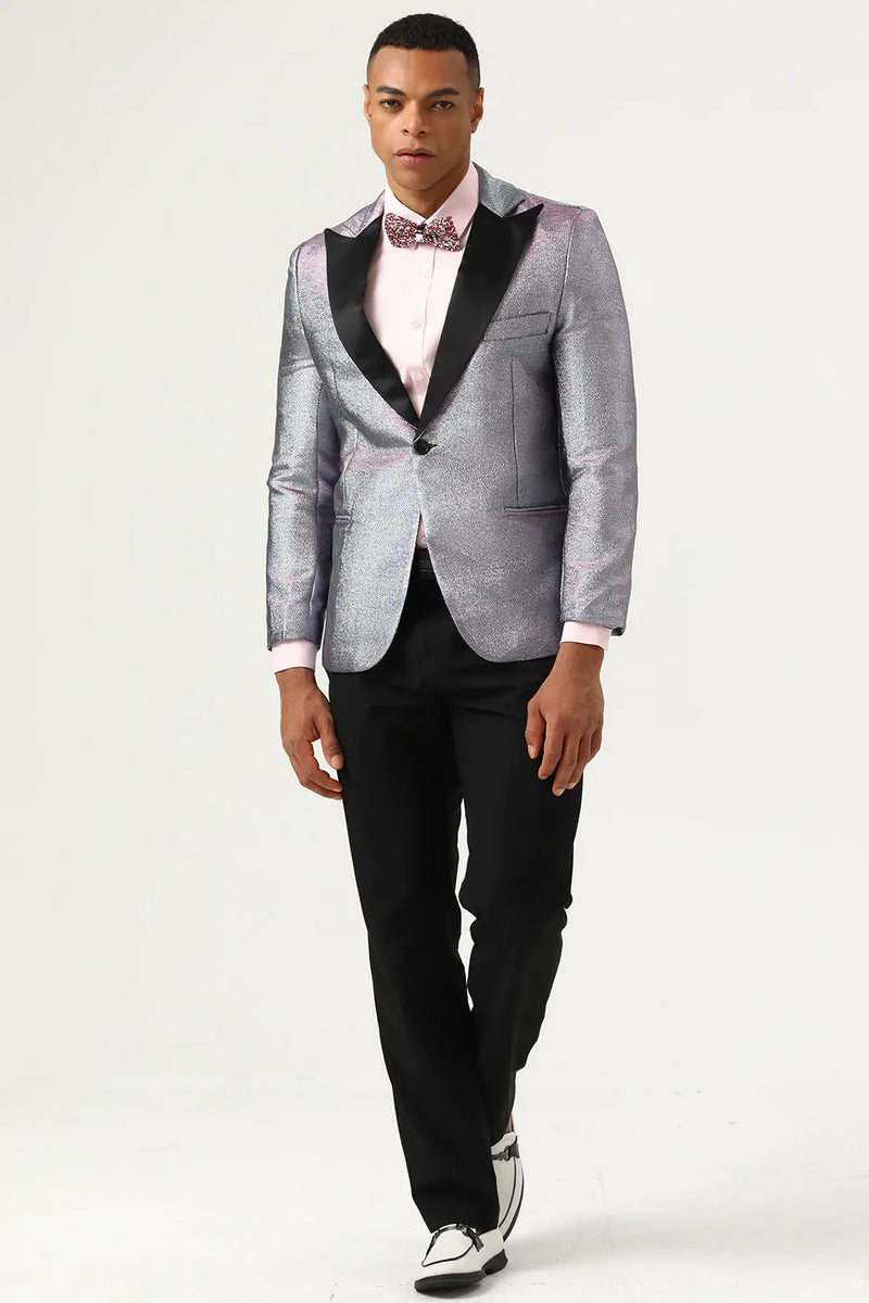 Load image into Gallery viewer, Glitter Grey Peak Lapel Men&#39;s Prom Blazer