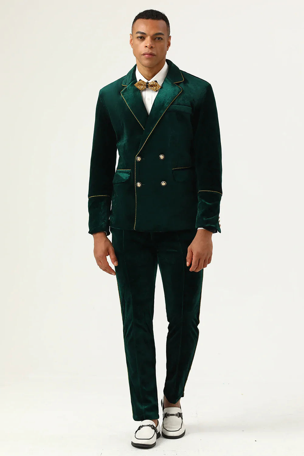 Dark Green Velvet 2 Piece Men's Prom Suits