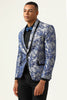 Load image into Gallery viewer, Blue Jacquard Shawl Lapel Men&#39;s Prom Jacket