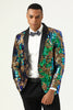 Load image into Gallery viewer, Sparkly Dark Green Sequins Men&#39;s Prom Blazer