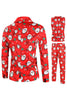 Load image into Gallery viewer, Red Snowman Printed 3 Piece Christmas Party Men&#39;s Suits