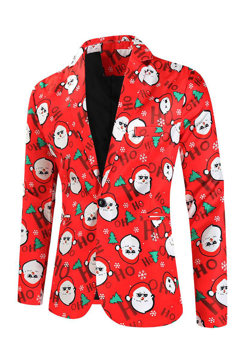 Load image into Gallery viewer, Red Snowman Printed 3 Piece Christmas Party Men&#39;s Suits