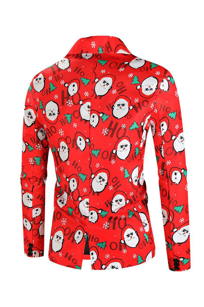 Load image into Gallery viewer, Red Snowman Printed 3 Piece Christmas Party Men&#39;s Suits