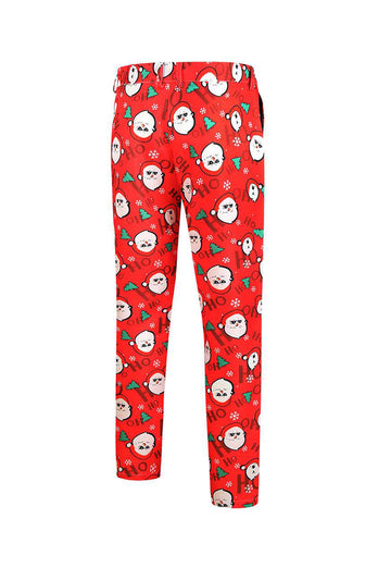 Red Snowman Printed 3 Piece Christmas Party Men's Suits