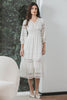 Load image into Gallery viewer, Tea-Length Lace White Graduation Dress with Long Sleeves