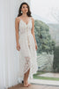 Load image into Gallery viewer, Spaghetti Straps High-Low Lace White Summer Graduation Dress