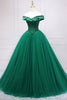 Load image into Gallery viewer, Green Off the Shoulder Quinceanera Dress with Beading