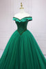 Load image into Gallery viewer, Green Off the Shoulder Quinceanera Dress with Beading