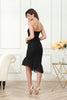 Load image into Gallery viewer, Simple Black Strapless Midi Graduation Dress