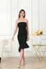 Load image into Gallery viewer, Simple Black Strapless Midi Graduation Dress