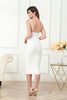 Load image into Gallery viewer, White Bodycon Midi Graduation Dress with Ruffles