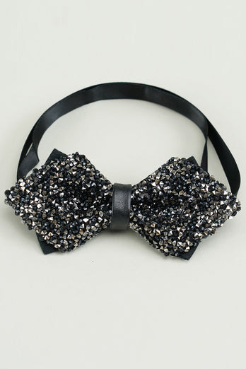 Black Rhinestones Adjustable Party Bow Ties