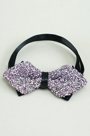 Black Rhinestones Adjustable Party Bow Ties