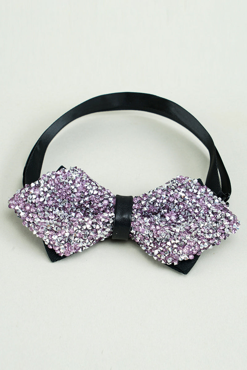 Load image into Gallery viewer, Black Rhinestones Adjustable Party Bow Ties