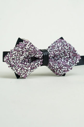 Black Rhinestones Adjustable Party Bow Ties