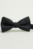 Load image into Gallery viewer, Black Jacquard Satin Bow Tie Pocket Square Set