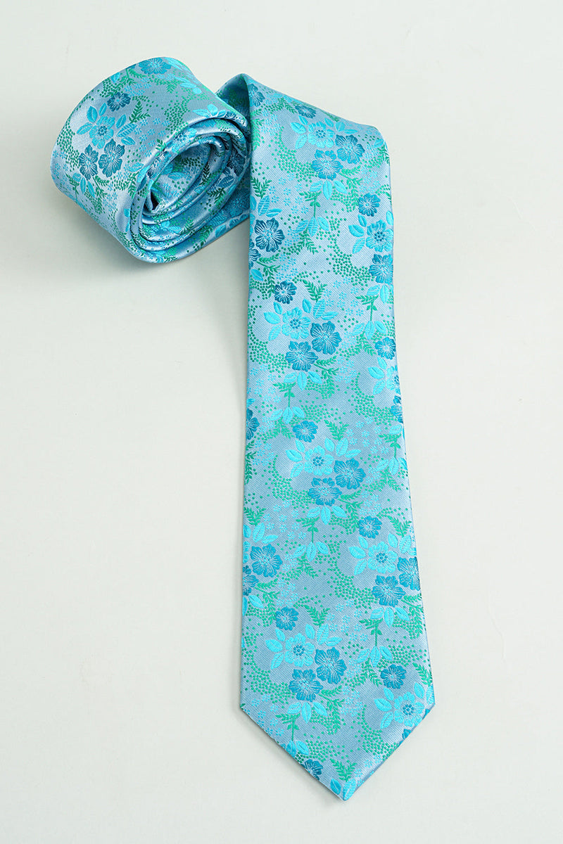 Load image into Gallery viewer, Blue Jacquard Satin Formal Tie