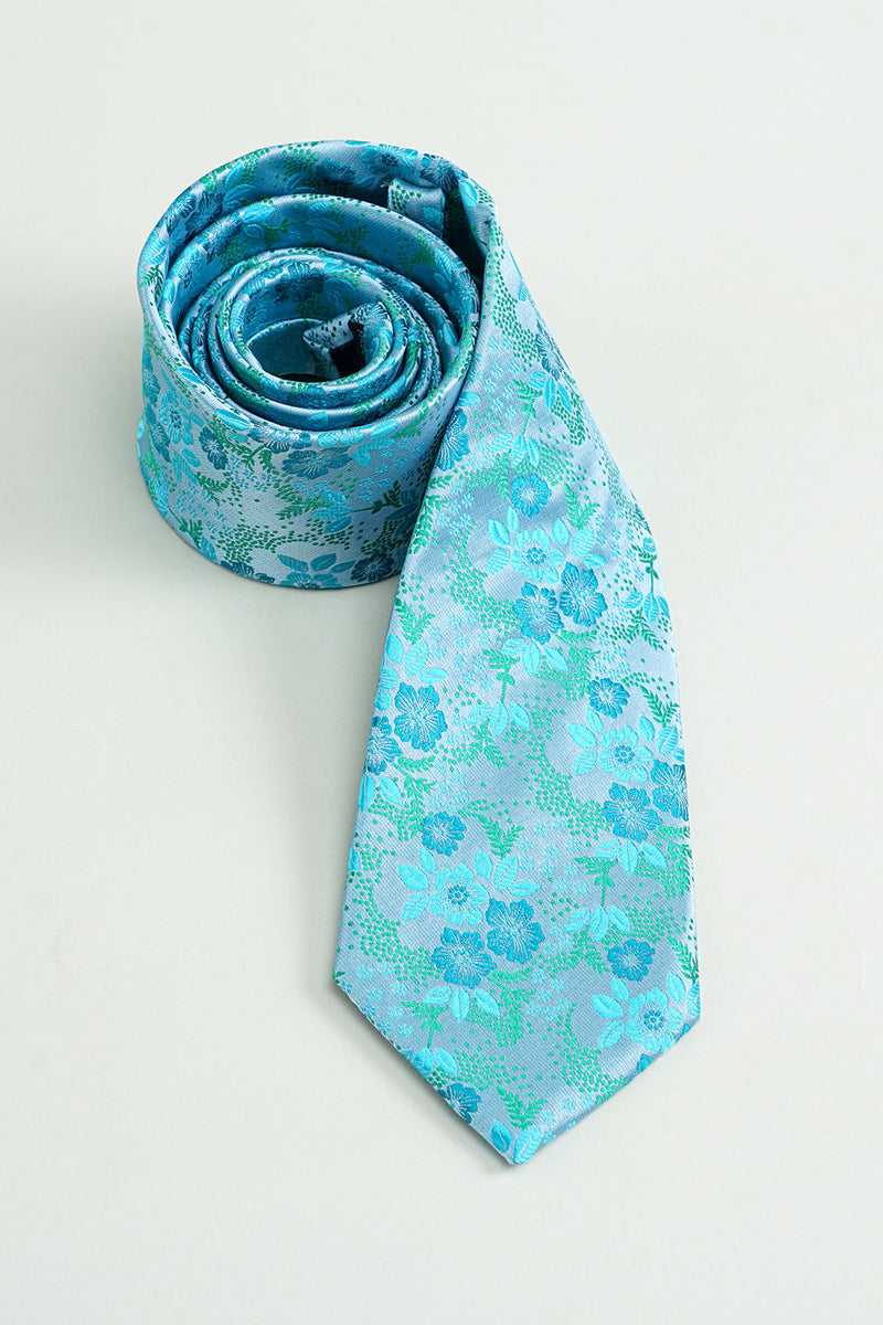 Load image into Gallery viewer, Blue Jacquard Satin Formal Tie