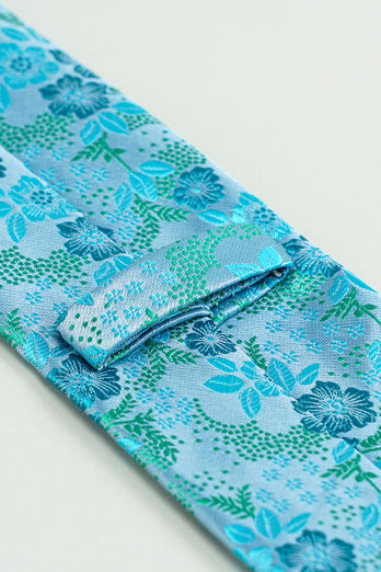 Blue Jacquard Satin Formal Tie