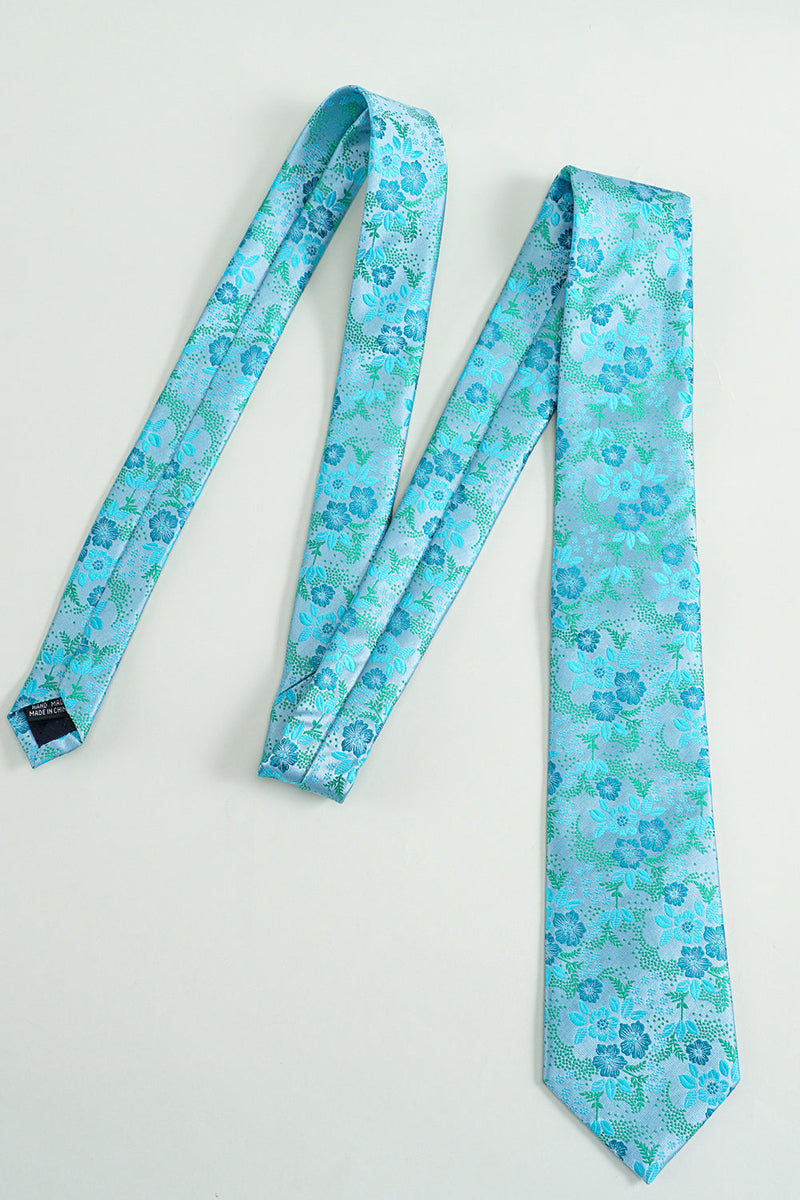 Load image into Gallery viewer, Blue Jacquard Satin Formal Tie