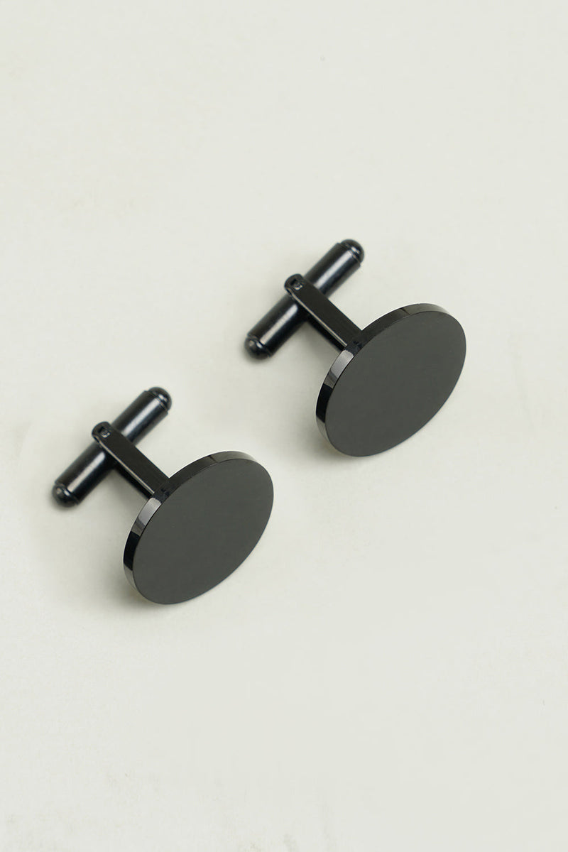 Load image into Gallery viewer, Black Simple Tuxedo Shirts Cufflinks