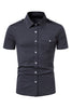 Load image into Gallery viewer, Black Slim Fit Short Sleeves Tops for Men