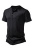 Load image into Gallery viewer, Button Black Summer Short Sleeves Tops for Men