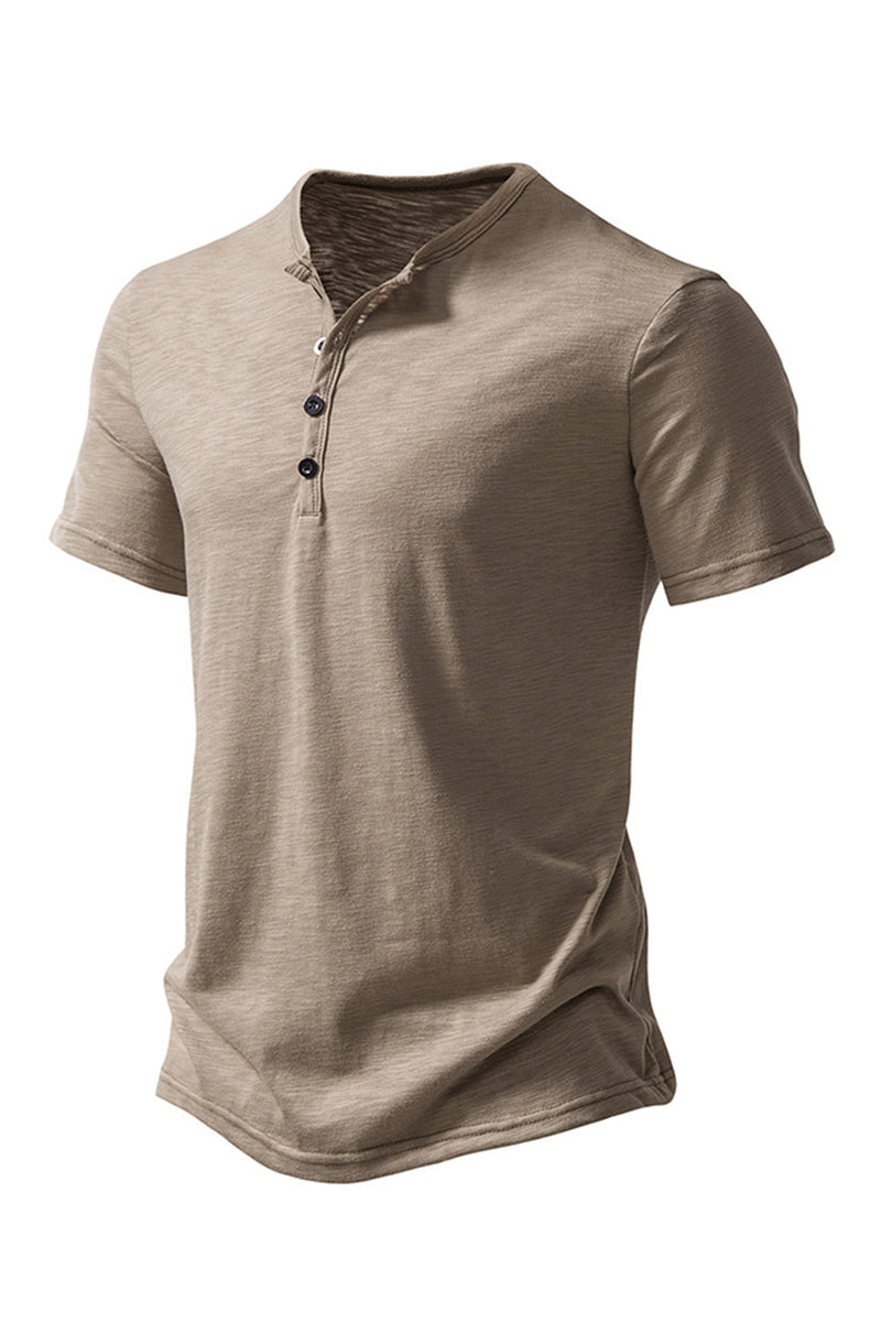 Load image into Gallery viewer, Button Black Summer Short Sleeves Tops for Men