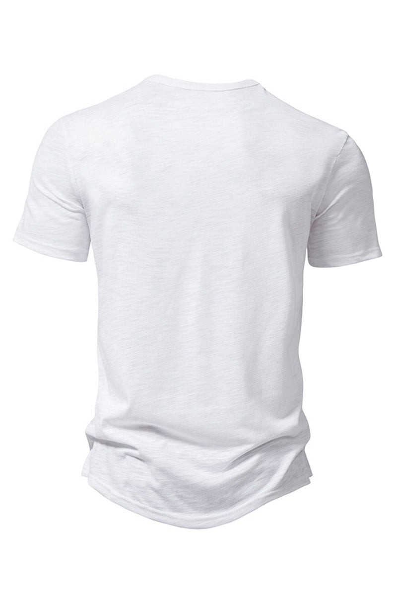 Load image into Gallery viewer, Button Black Summer Short Sleeves Tops for Men