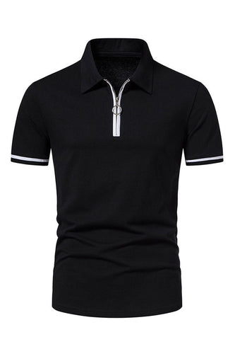 Casual Summer Short Sleeves Men's Tops with Zipper