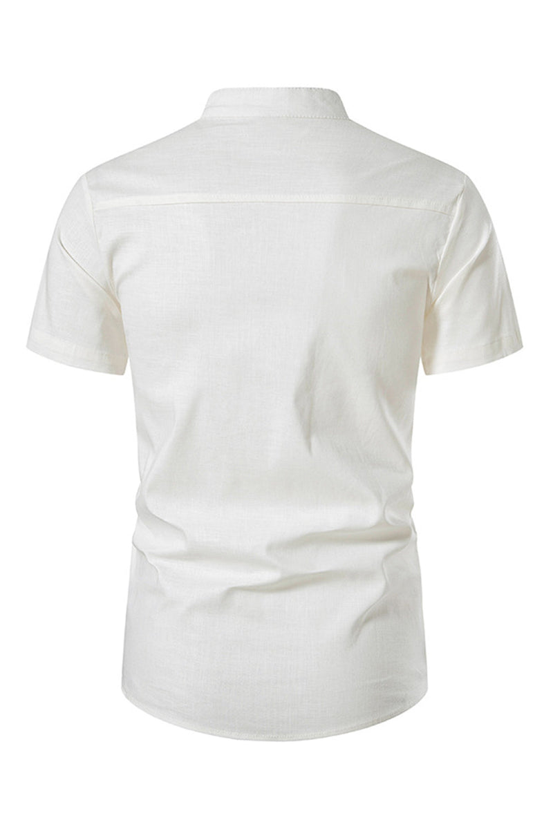 Load image into Gallery viewer, Slim Fit White Buttons Summer Men&#39;s Tops