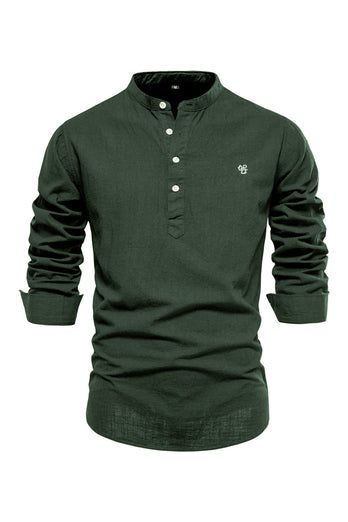 Long Sleeves Black Casual Men's Shirt