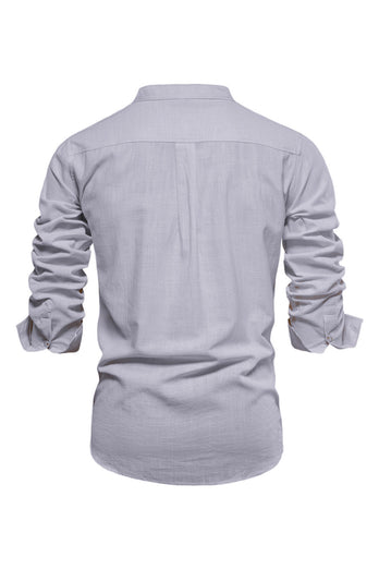 Long Sleeves Black Casual Men's Shirt