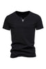 Load image into Gallery viewer, Black V-neck Short Sleeves Summer Men&#39;s Tops