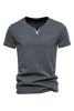 Load image into Gallery viewer, Black V-neck Short Sleeves Summer Men&#39;s Tops