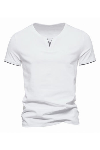 Black V-neck Short Sleeves Summer Men's Tops