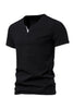 Load image into Gallery viewer, Black V-neck Short Sleeves Summer Men&#39;s Tops