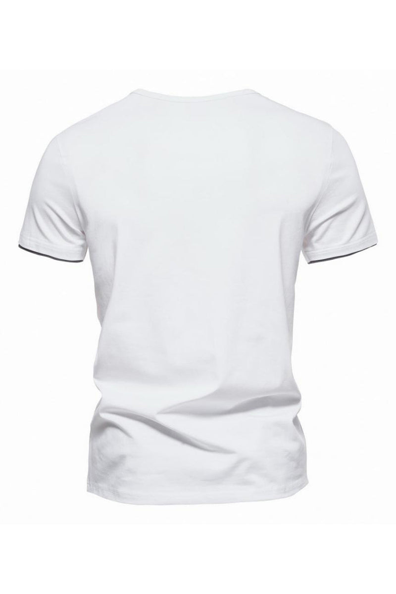 Load image into Gallery viewer, Black V-neck Short Sleeves Summer Men&#39;s Tops