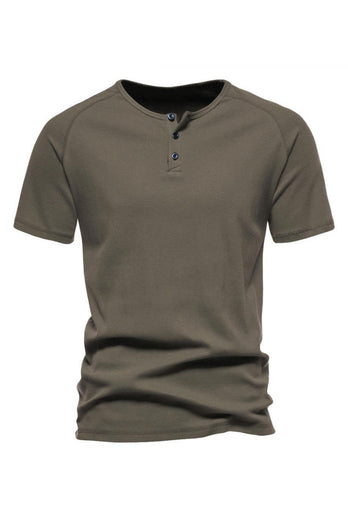 Buttons Summer Short Sleeves Casual Men's T-shirt