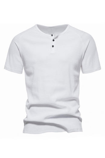 Buttons Summer Short Sleeves Casual Men's T-shirt