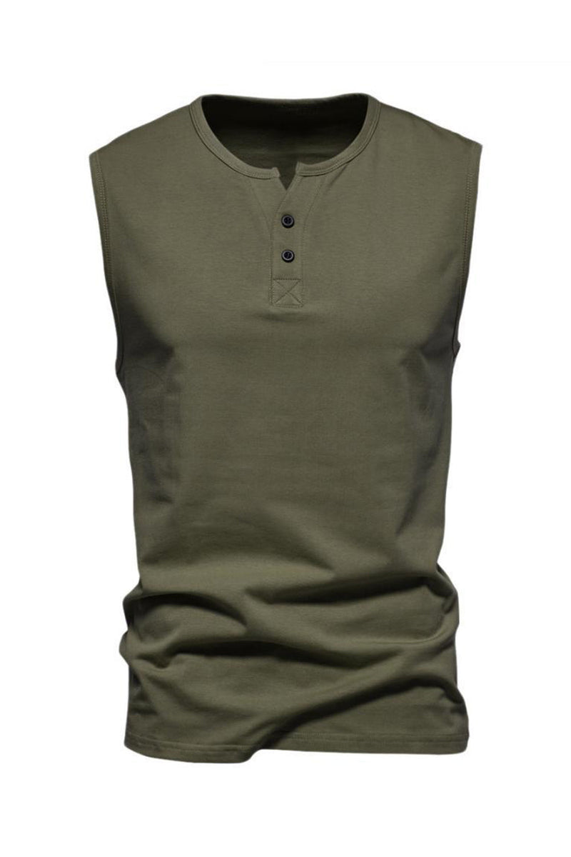 Load image into Gallery viewer, Summer Sleeveless Buttons Men&#39;s T-shirt