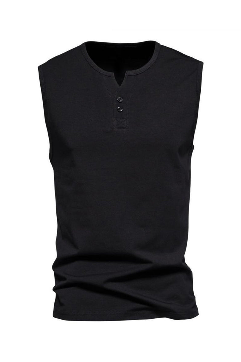 Load image into Gallery viewer, Summer Sleeveless Buttons Men&#39;s T-shirt