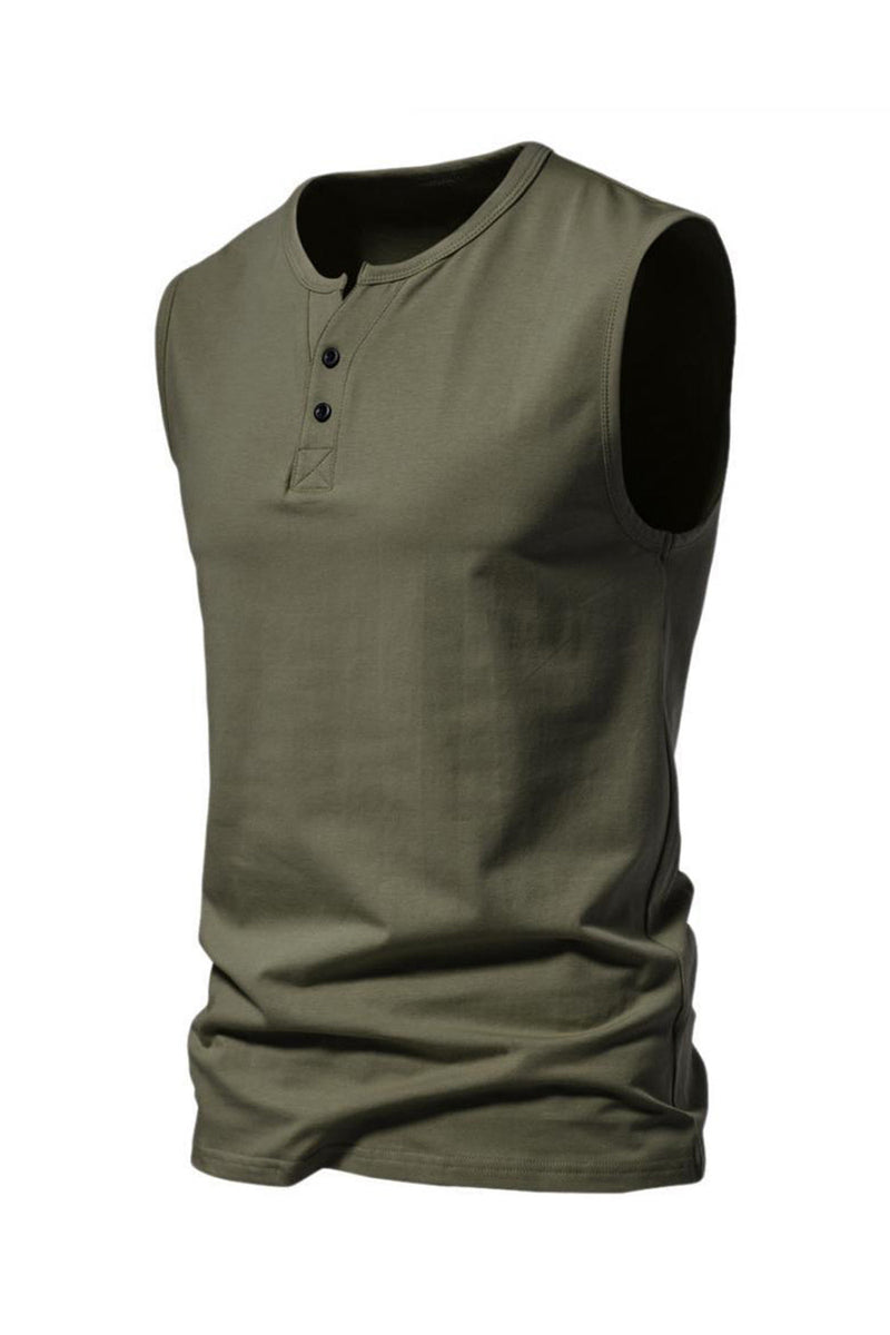 Load image into Gallery viewer, Summer Sleeveless Buttons Men&#39;s T-shirt