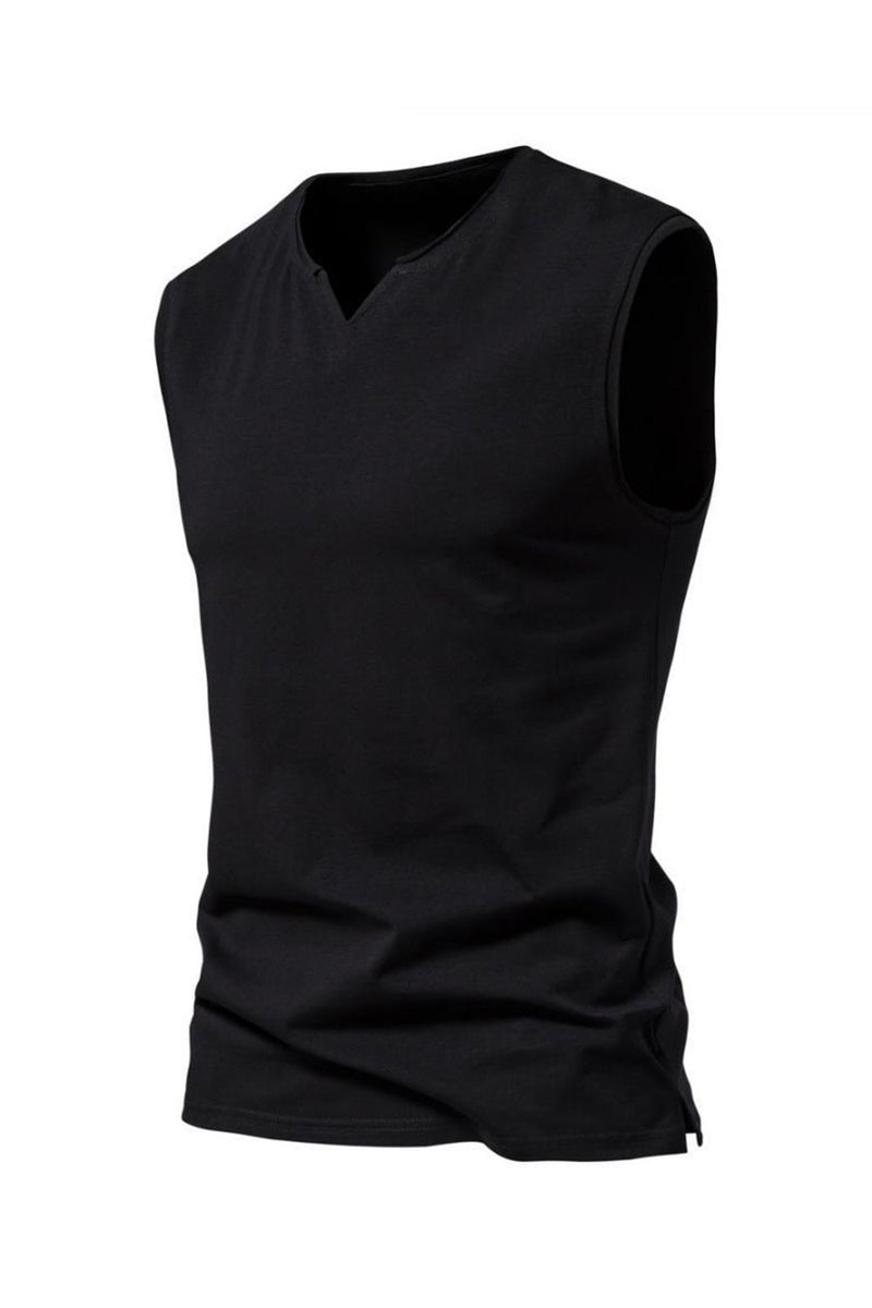 Load image into Gallery viewer, Sleeveless Black V-neck Summer Men&#39;s T-shirt