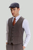 Load image into Gallery viewer, Coffee Pinstripe 3 Piece Men&#39;s Prom Suits