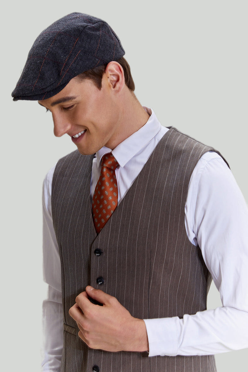 Load image into Gallery viewer, Coffee Pinstripe 3 Piece Men&#39;s Prom Suits